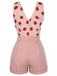 Tuta corta in pizzo patchwork rosa fragola anni '50