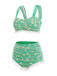 Set Tankini a rete con farfalla beige anni '50