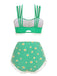 Set Tankini a rete con farfalla beige anni '50
