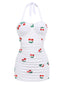 Costumi a ciliegia intero estivo bianco anni '50