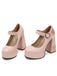 Scarpe Mary Jane con tacco alto fibbia e ritagli a cuore