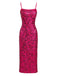Abito con spalline sottili e spacco posteriore in paillettes anni '30