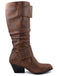stivali alti cowboy in stile western con fibbia vintage