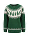 Maglione Fair Isle con albero di Natale verde anni '80