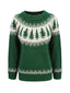 Maglione Fair Isle con albero di Natale verde anni '80