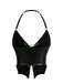 Corsetto gotico con coulisse e catena a croce nero anni '80