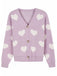 Cardigan in maglia con stampa a cuore per San Valentino anni '50
