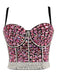 Top corsetto perle di strass  con spalline sottili anni '70