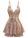 Tuta corta con paillettes con scollo a V anni '60