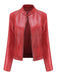 Giacca in pelle con collo alto e borchie anni '40