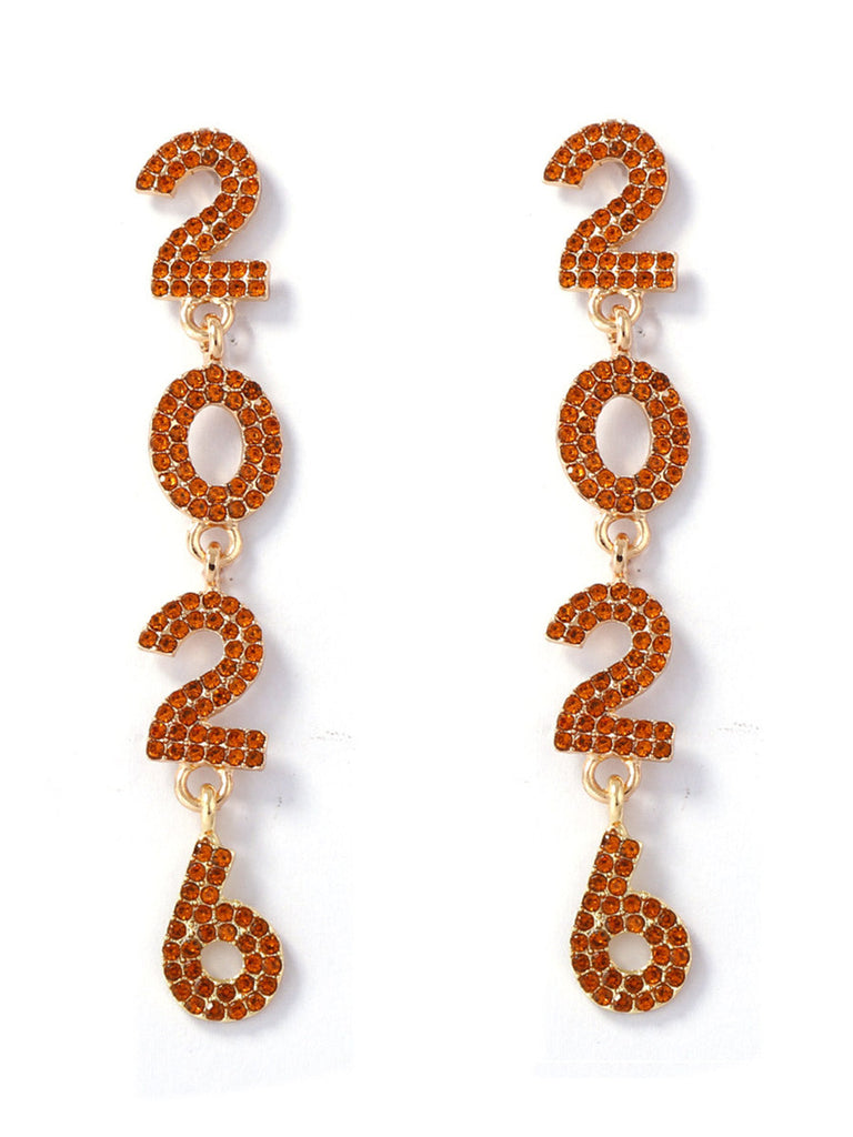 Orecchini pendenti con strass 2026 colorati per Capodanno
