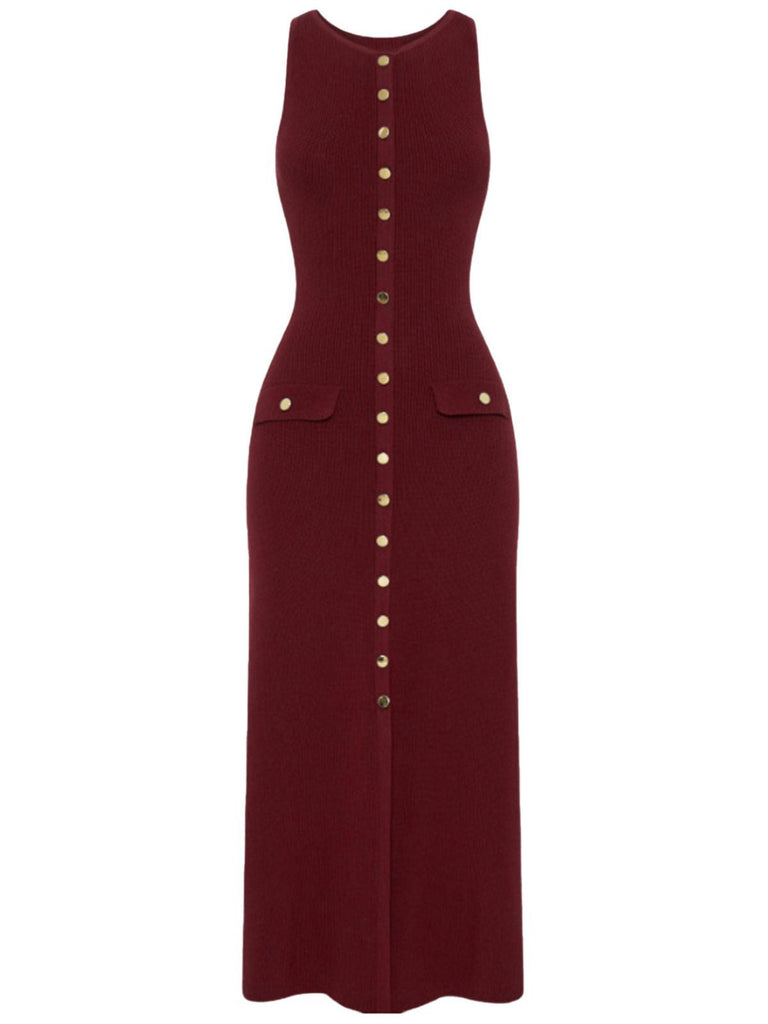 Abito in maglia monopetto senza maniche anni '60
