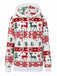 Felpa con cappuccio in peluche con renne e albero di Natale anni '40