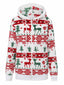Felpa con cappuccio in peluche con renne e albero di Natale anni '40