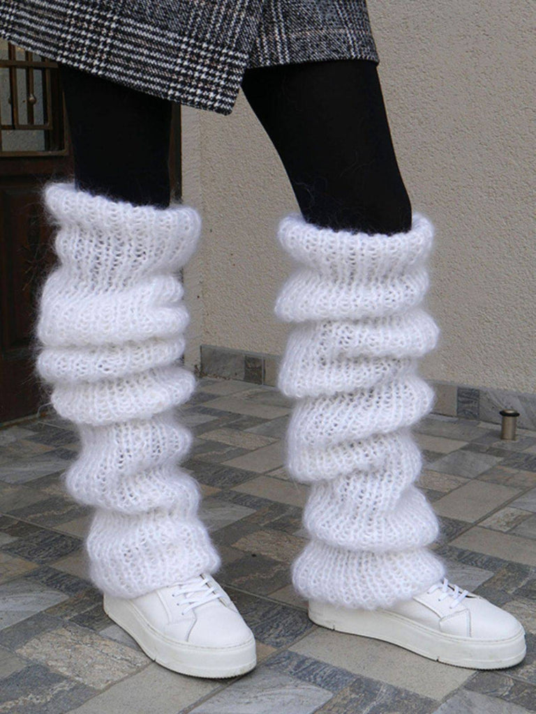 Calzini a pelo lungo in maglia di mohair