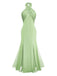 [Prevendita] Abito convertibile senza spalline incrociato in chiffon verde anni '30