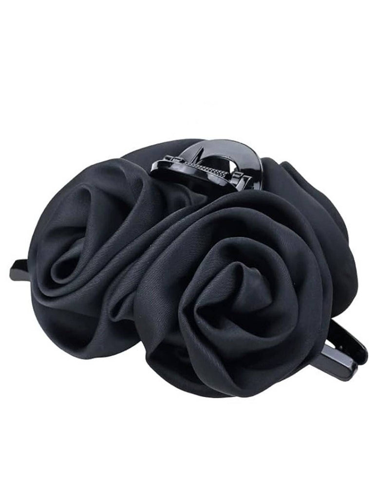 Fermaglio per capelli in raso con rose floreali 3D San Valentino