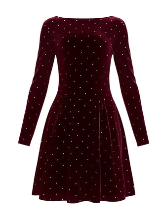 Abito da sera in velluto con strass anni '80