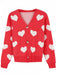Cardigan in maglia con stampa a cuore per San Valentino anni '50