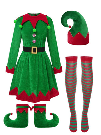 Completo da elfo di Natale verde anni '40