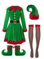 Completo da elfo di Natale verde anni '40