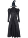 Abito da strega ispirato a wicked e cappello nero anni '40