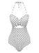 Costumi intero a pois con lacci bianco anni '40
