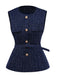 Gilet con cintura e bottoni in tweed anni '60
