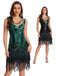 [Prevendita] Abito flapper con paillettes e orlo con frange anni '20