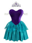 Costume da principessa sirena Ariel con corona anni '50
