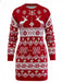 Abito in maglia jacquard con fiocco di neve e renne natalizie anni '60
