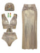 [Prevendita] 5PCS Bikini metallizzato dorato con gioielli ispirato all'Egitto anni '80