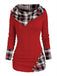 Maglione a quadri in maglia con cappuccio e bottoni anni '40