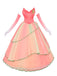2PCS Top e gonna Glinda della strega cattiva rosa anni '70