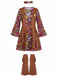 3PCS Costume Anni '70 Hippie Vintage con Frange