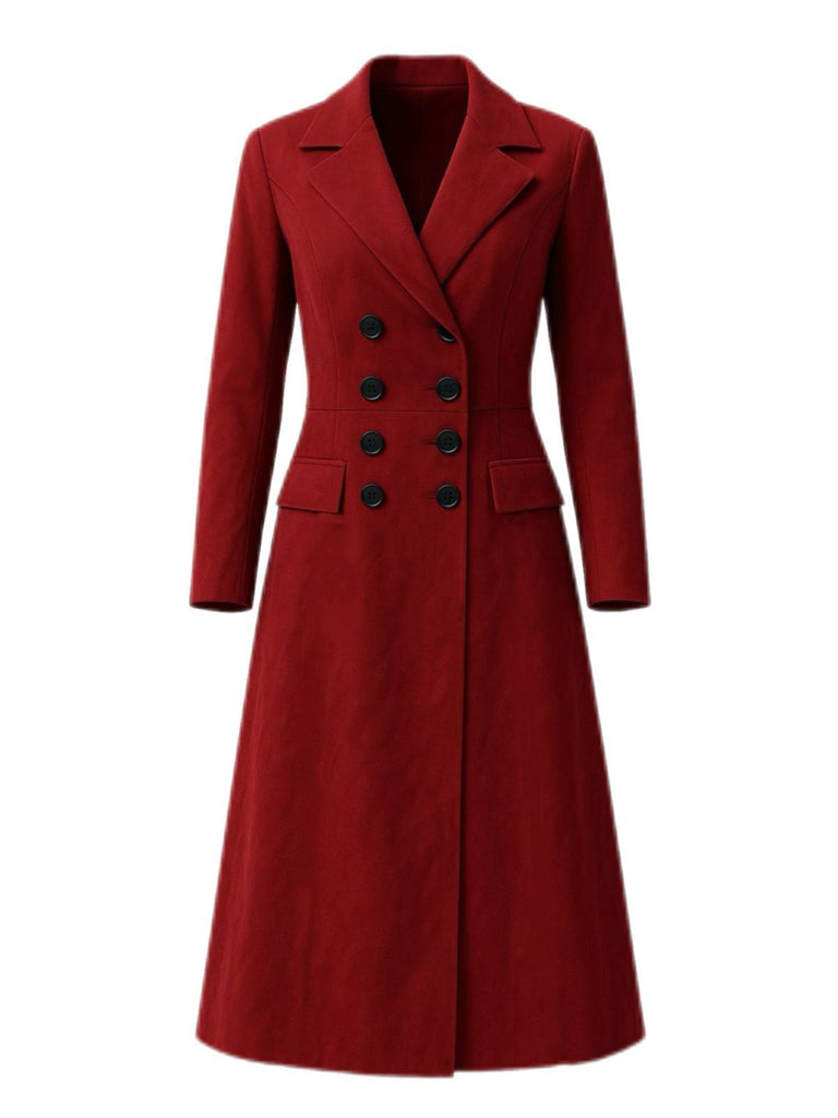 Trench lungo doppiopetto bordeaux anni '30