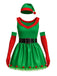 Completo abito albero di Natale verde anni '80