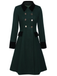 Cappotto con bottoni tinta unita verde scuro anni '50