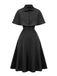 [Prevendita] Abito con mantella e revers a tinta unita rosa anni '50
