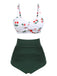 2PCS Set bikini con spalline a ciliegia anni '50