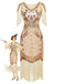 Abito flapper con frange di paillettes e scollo a V anni '20