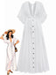 Copricostume da spiaggia in rayon slub con scollo a V anni '30