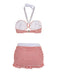 Set Bikini plaid scollo all'americana rosso anni '40