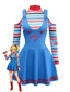 2PCS Top a righe di Chucky e abito spalline Halloween anni '60