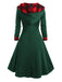Abito a quadri patchwork con cappuccio arancione anni '50