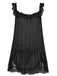 Camicia da notte babydoll in rete in pizzo con fiocco anni '50