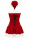 Abito da Babbo Natale in peluche con lacci e spalline rosso anni '70