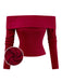 Maglione a maglia con spalle scoperte rosso anni '50