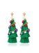 Orecchini con nappe a forma di albero di Natale colorato