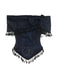 Top in pizzo con spalle scoperte e nappe Halloween blu anni '30